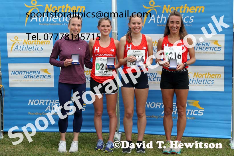 Senior womens 4 stage relay, 2021 Northern 6 and 4 Stage and Young Athletes Road Relays, Redcar. Photo: David T. Hewitson/Sports for All Pics